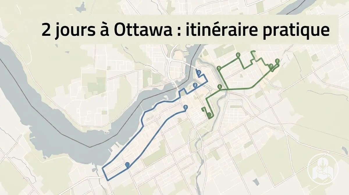 Itinéraire de deux jours à Ottawa réparti en parcours touristiques quotidiens
