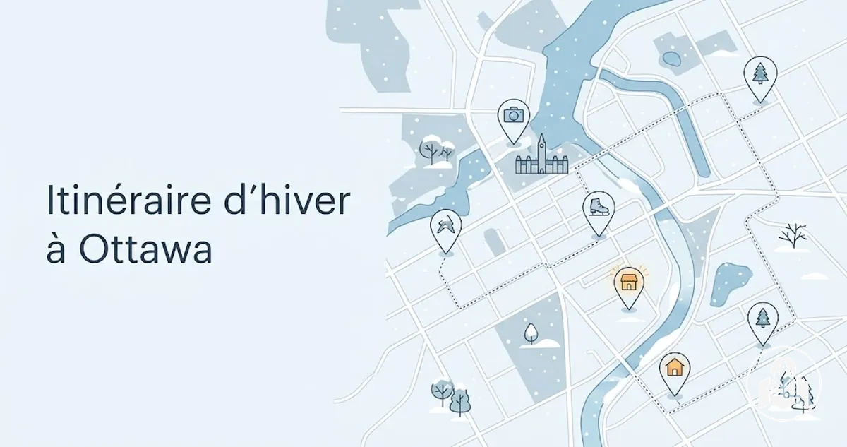 Itinéraire d’hiver à Ottawa avec des étapes touristiques et des conditions de visite hivernales