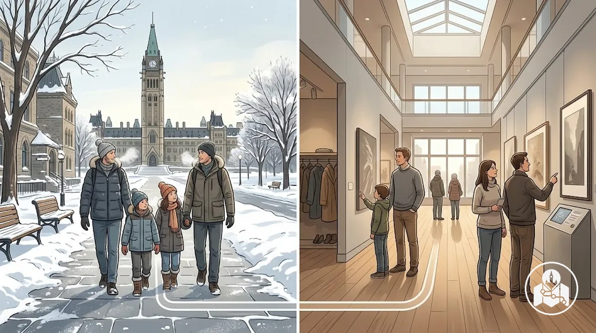 Activités hivernales extérieures et intérieures à Ottawa pour un itinéraire court