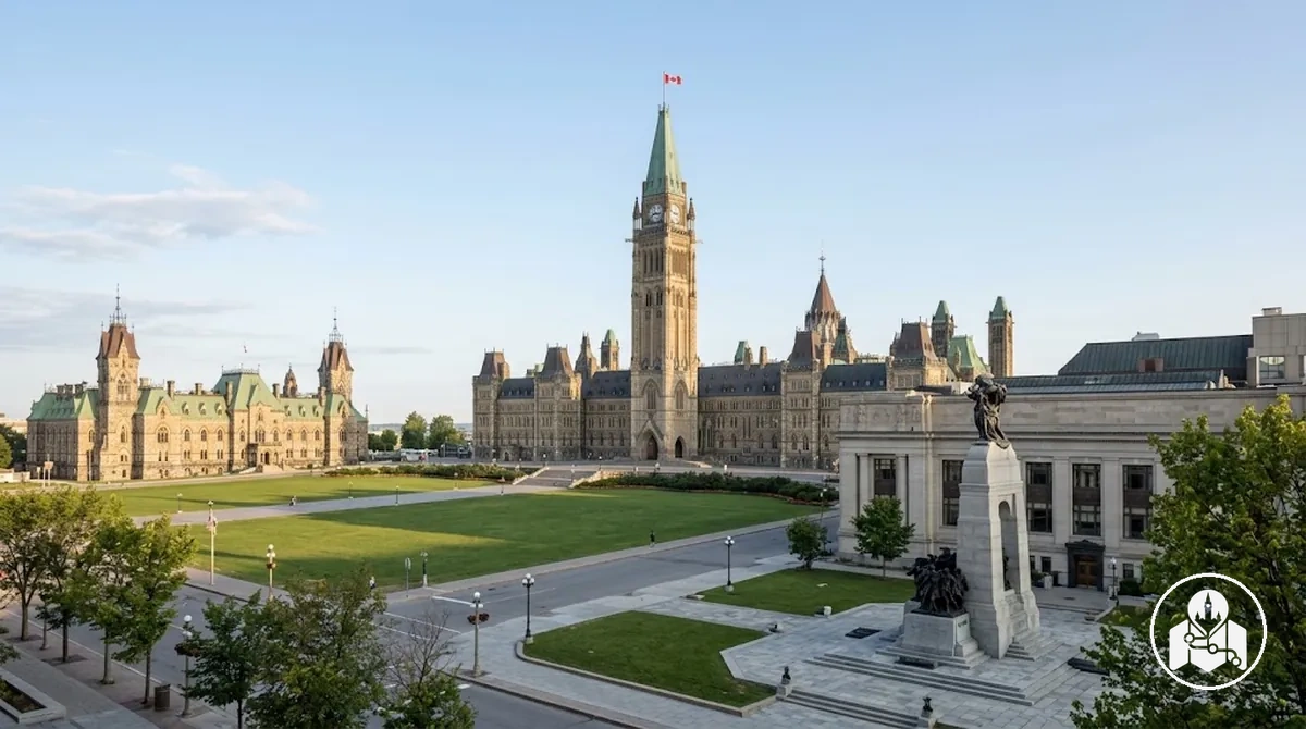 Colina do Parlamento e pontos turísticos próximos do centro de Ottawa no roteiro matinal