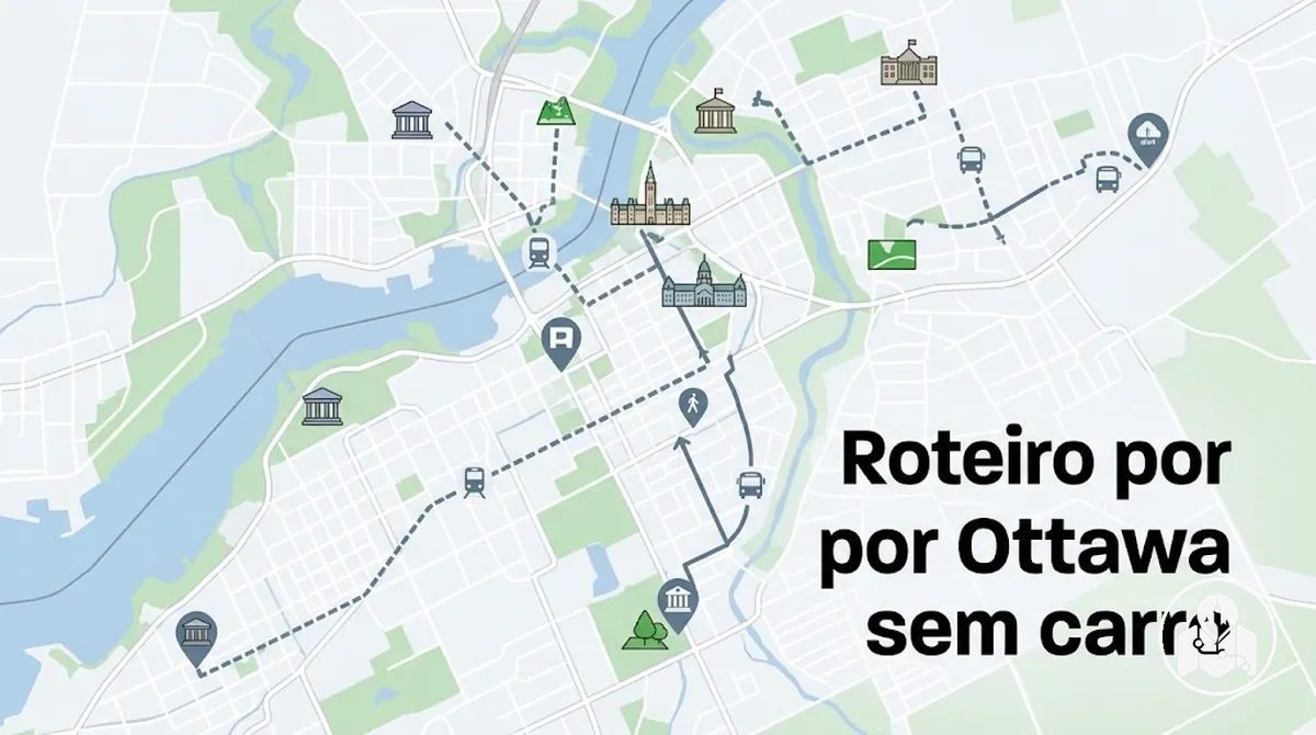 Roteiro por Ottawa sem carro usando caminhada e transporte público entre as atrações