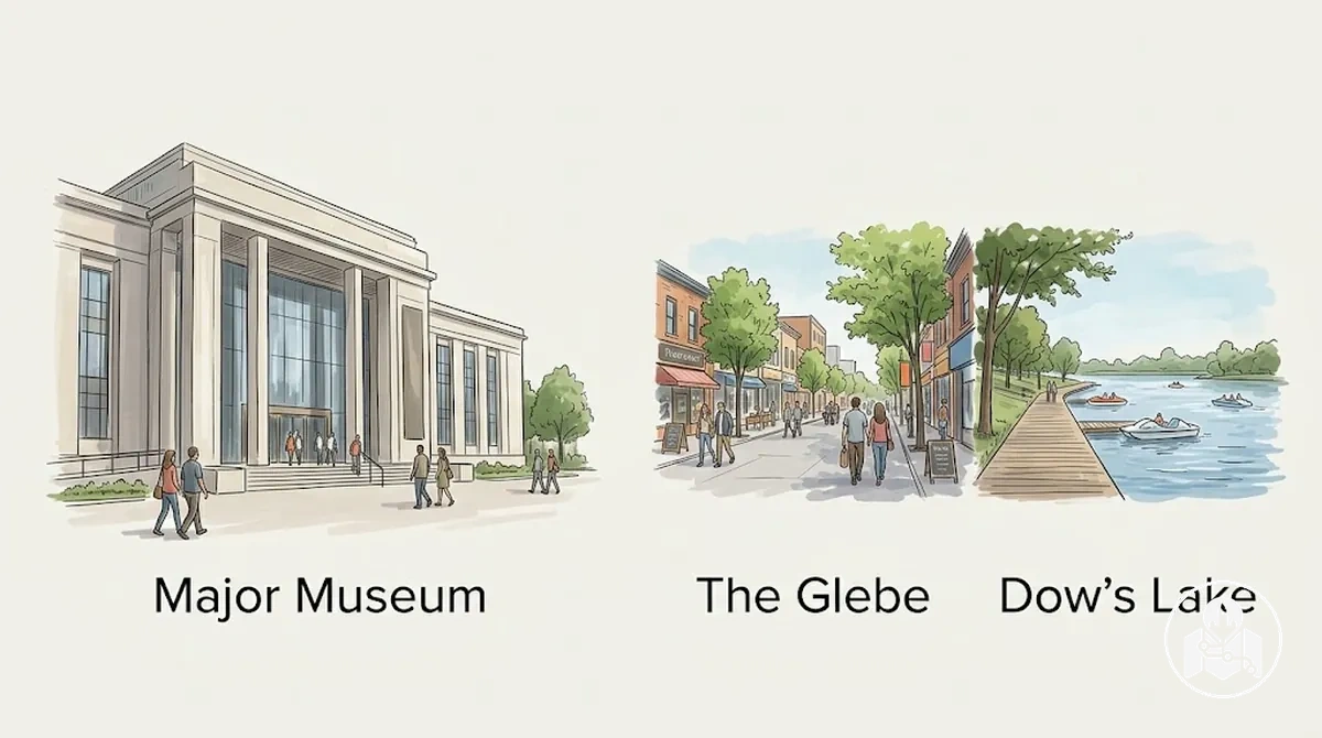 Büyük müzeden Glebe ve Dow's Lake bölgesine uzanan 2. gün rotası