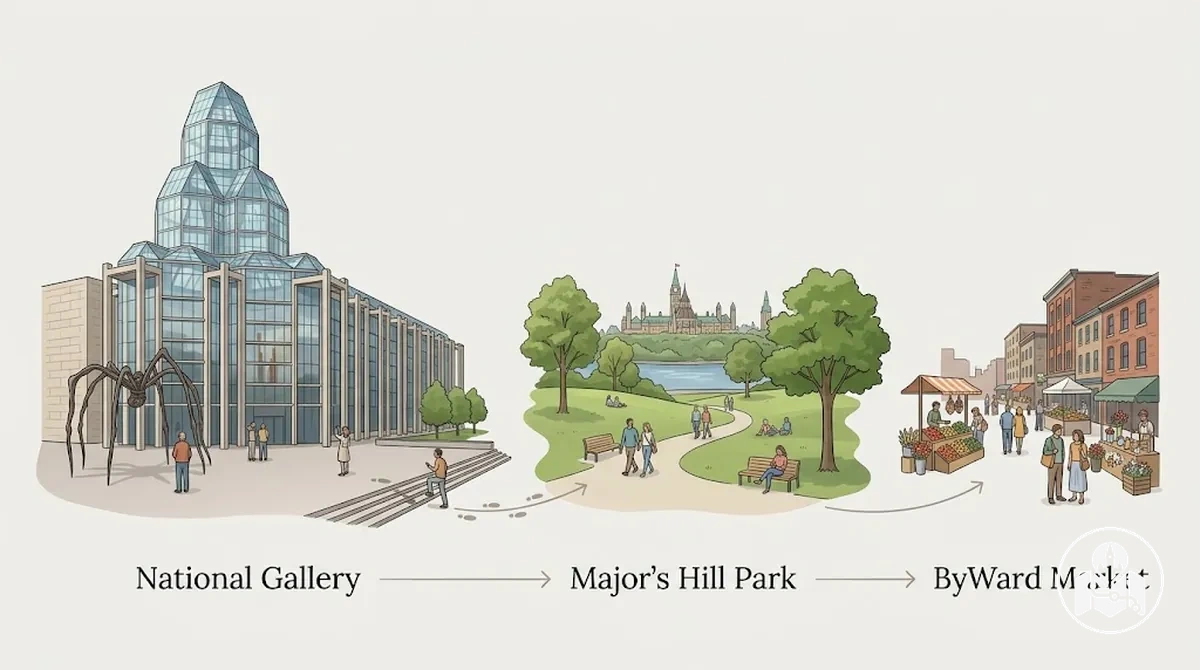Öğleden sonra rotası: Ulusal Galeri, Major's Hill Park ve ByWard Market